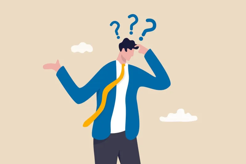 memory loss, forget things to do or dementia cannot remember anything, confusing brain problem or cognitive illness concept, confused businessman in trouble losing memory thinking what he forget