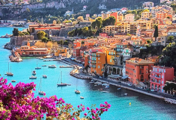 villefranche-sur-mer on the french riviera in summer