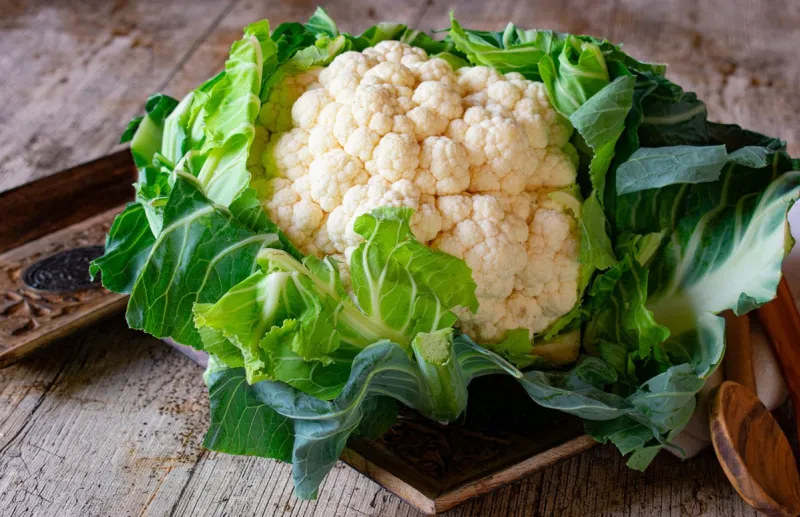 raw and uncooked cauliflower