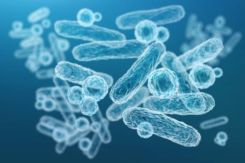 enterobacteriaceae, gram-negative rod-shaped bacteria, part of intestinal microbiome and causative agents of different infections, 3d rendering escherichia coli, klebsiella, enterobacter and other
