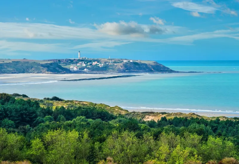 beautiful landscape of the coast between calais and boulogn-sur-mer