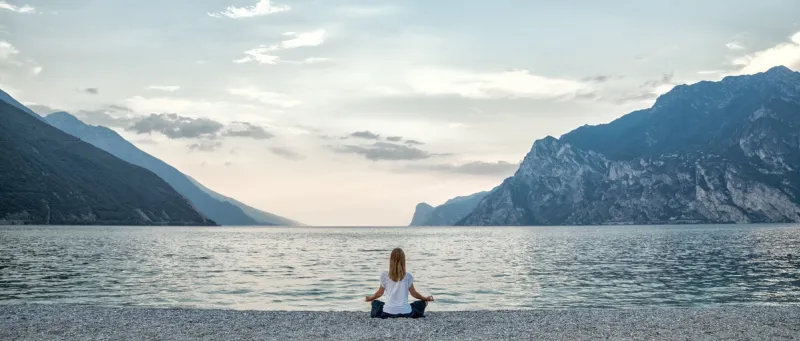 serenity and yoga practicing at the lake garda