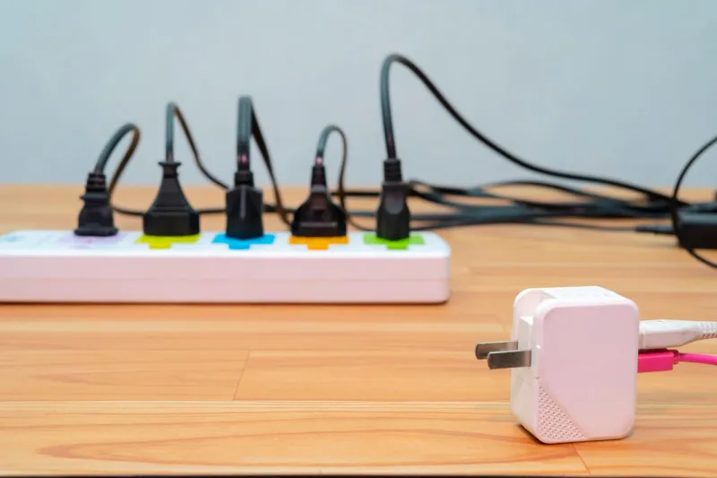 insufficient electricity demand concept the plug that is plugged in until all the space is left to be plugged in again