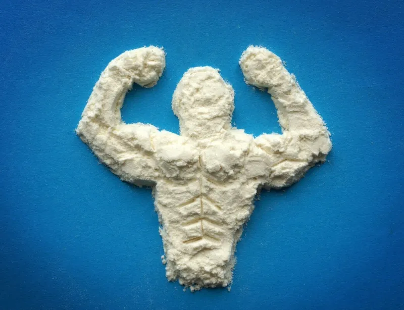male body from protein powder supplements for bodybuilders, sportmans and healthy eating