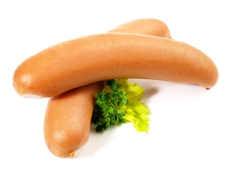 fine smoked pork sausages - isolated