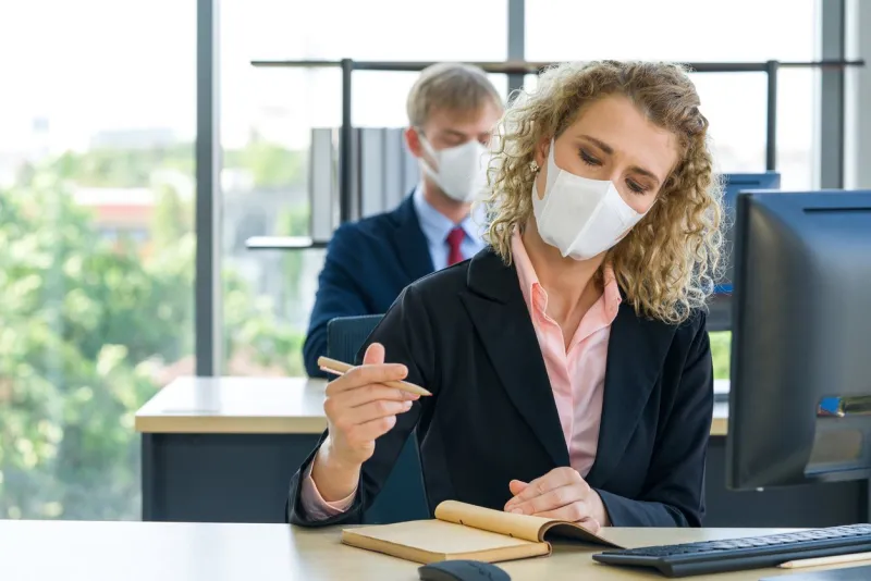 reduce the spread of coronavirus disease 2019 (covid-19) in the office ways to prevent the transmission of disease can be done by wearing a surgical mask