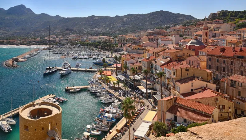 port of calvi (corsica) - overview from the citadel