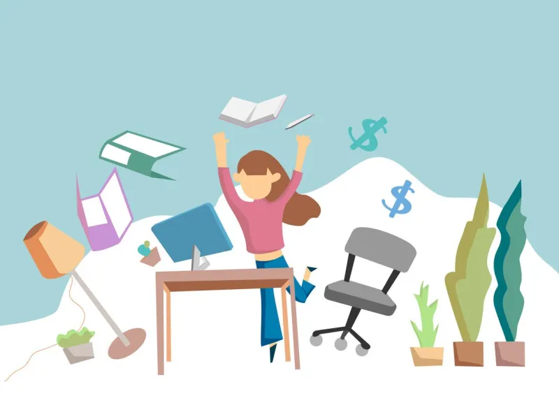 business success in time ,success cartoon concept over vector flat design