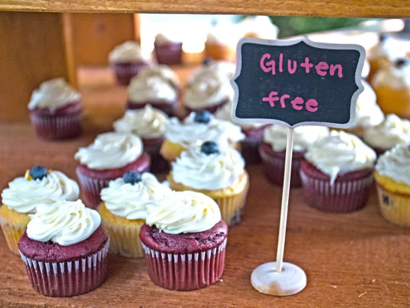 gluten free birthday cupcake display