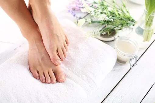 beautiful feet of a woman during treatments