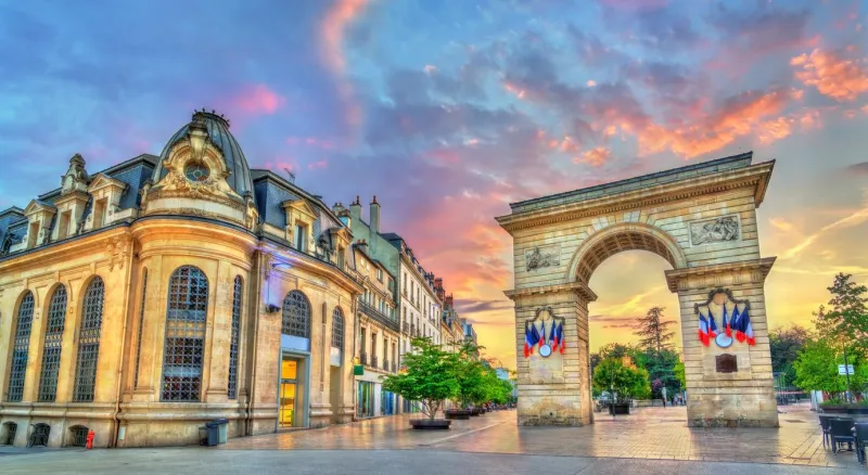 the guillaume gate on darcy square in dijon, france