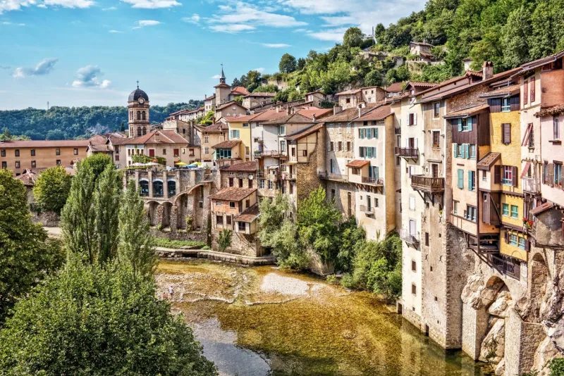 village of pont-en-royans, isere, france