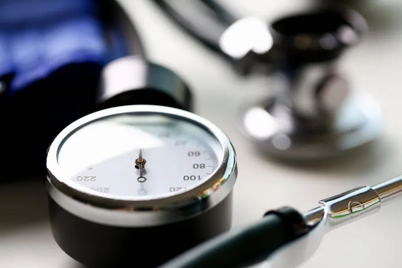 device for measuring blood pressure in doctor office on table prevention of vascular diseases associated with an inactive lifestyle change eating behavior