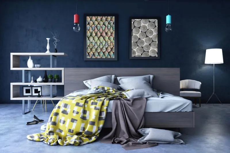 chambre aux couleurs chaudes avec une atmosphère créative