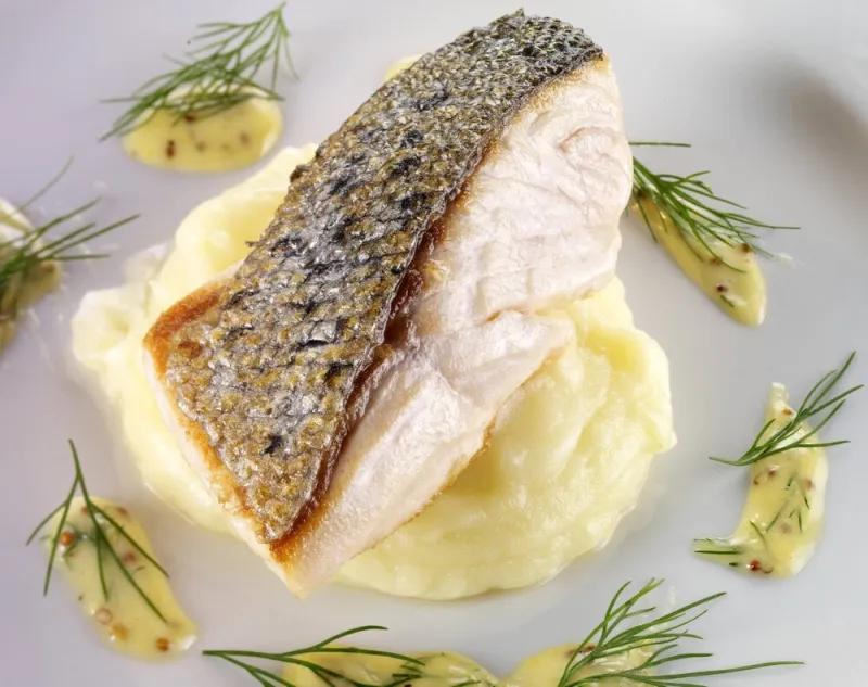 grilled,salmon,with,celeriac,puree