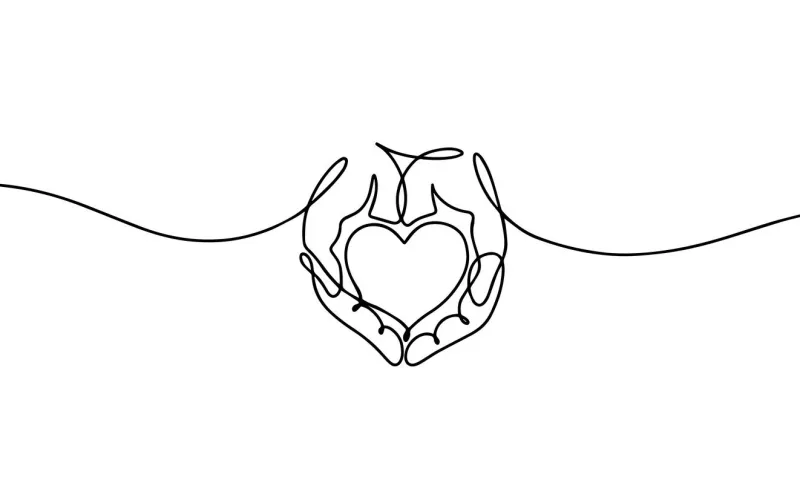 hand holding heart illustration
