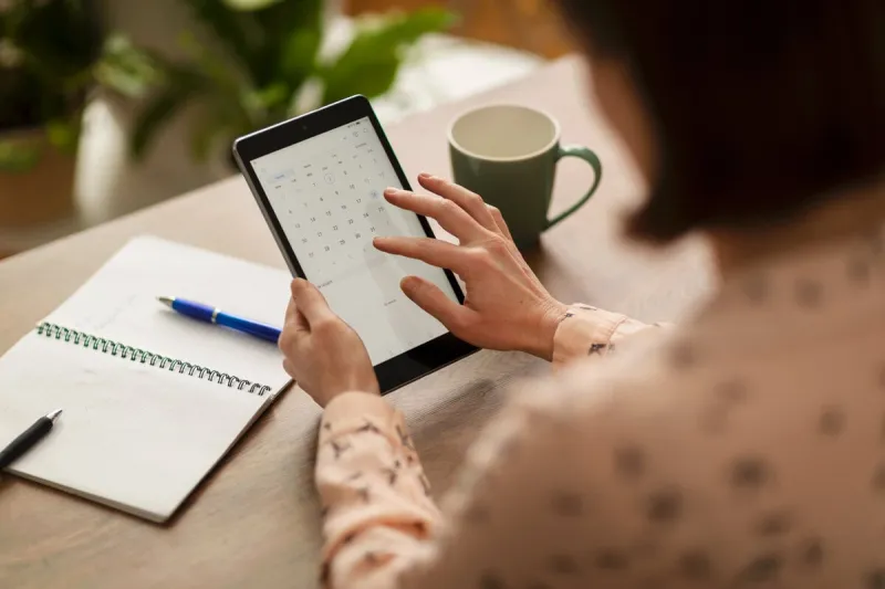 woman using a tablet