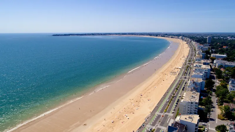 aerial photo of la baule harbour in loire atlantique