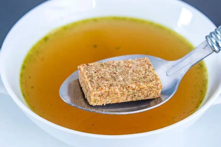 stock cube with broth