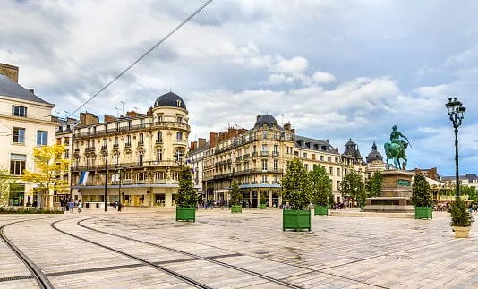 place du martroi, the main square of orleans - france