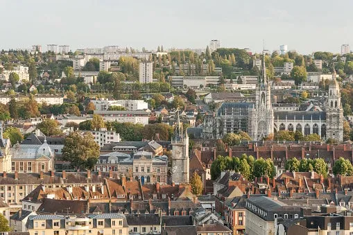 panorama of evreux, capital of eure department, france