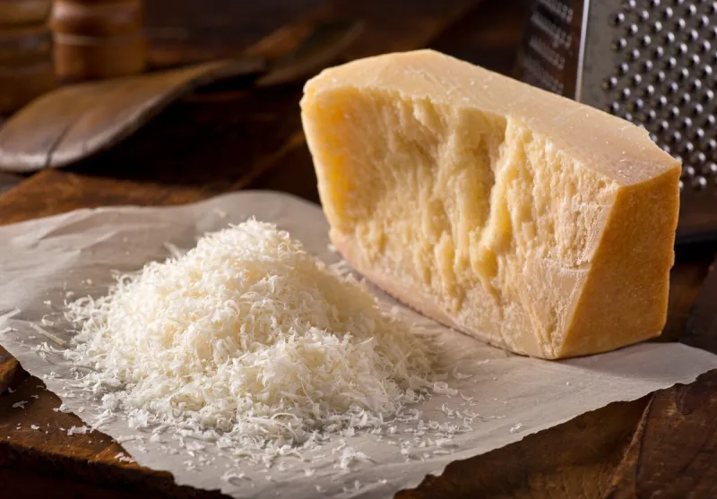 freshly grated parmigiano reggiano parmesan cheese