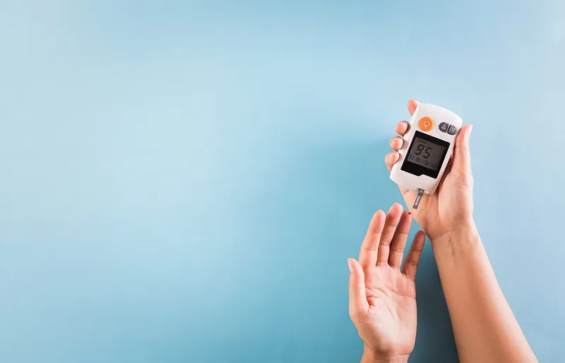 world diabetes day awareness concept the diabetic measures the level of glucose in the blood, 14 november