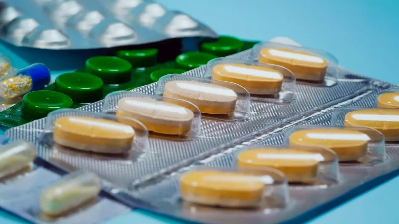 blisters with expired drugs pharmaceutical concept