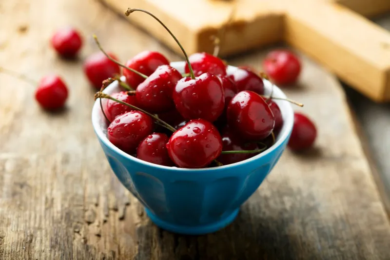 fresh cherry in the bowl