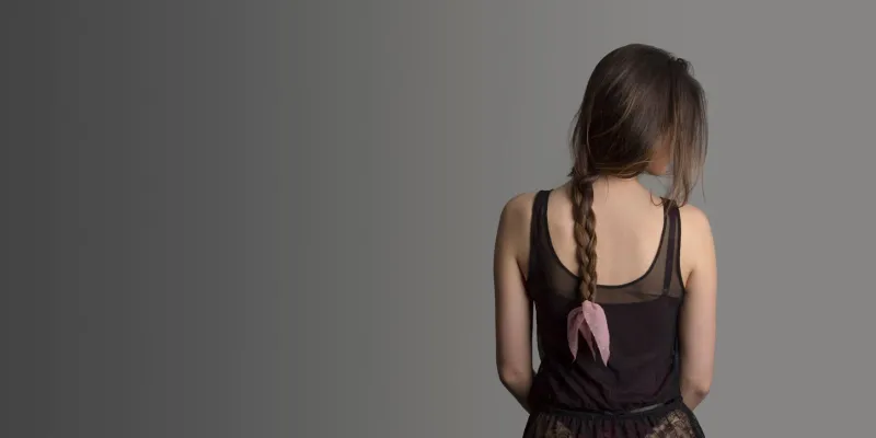 girl sitting in studio