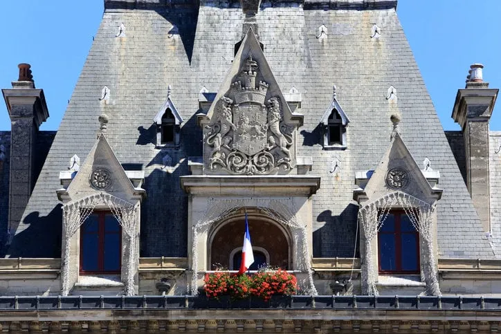 france seine et marne jouarre 08 23 2016 this colorful image depicts the town hall jouarre