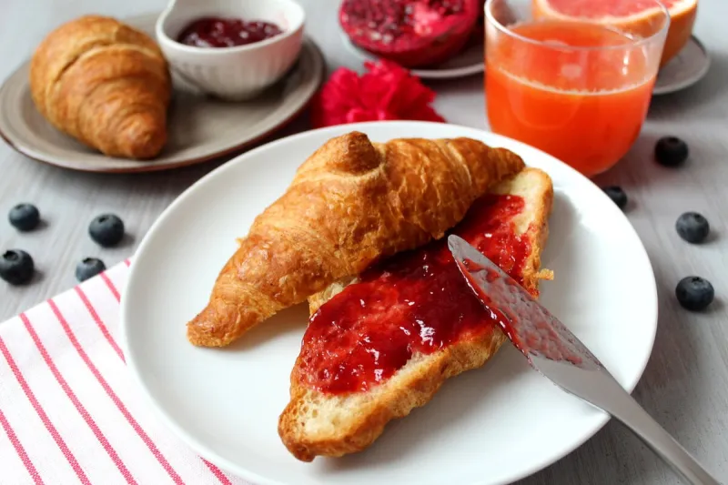 food and drink top view healthy breakfast