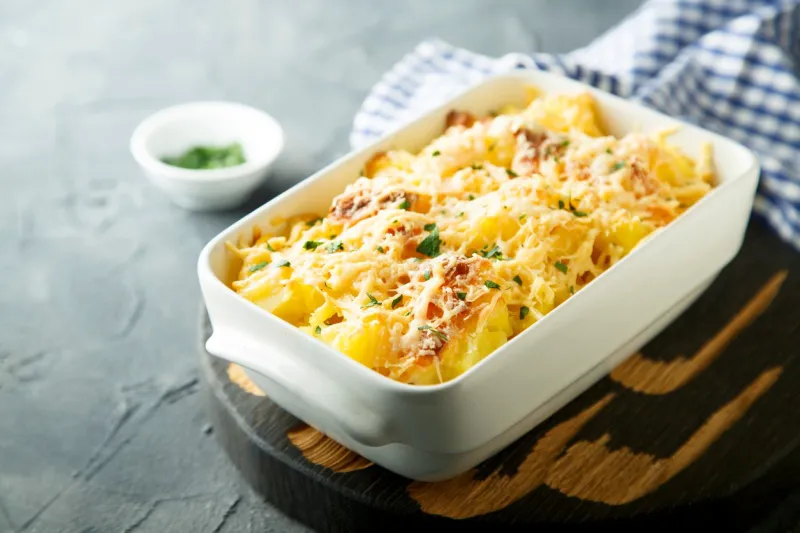 homemade cheese and potato bake
