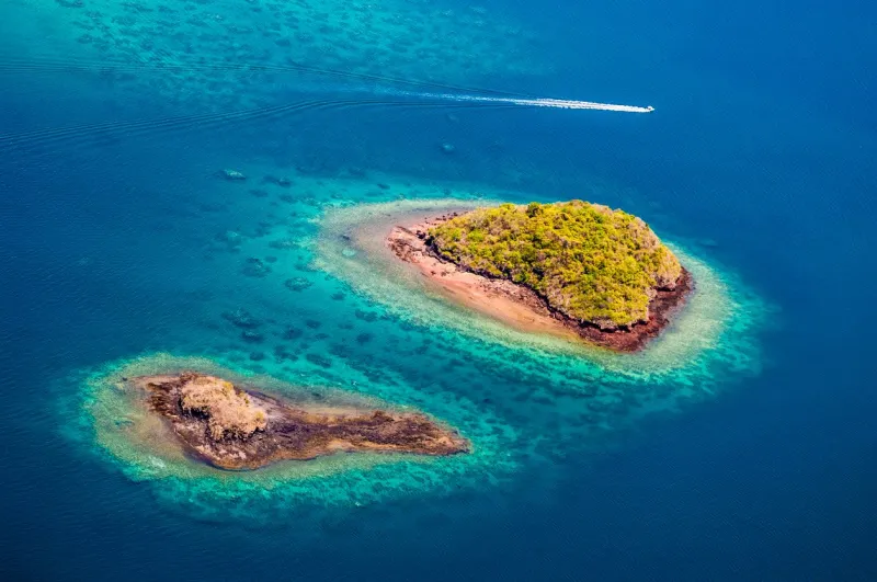 aerial view, island, lagoon, coral reef, island, aerial view, mayotte