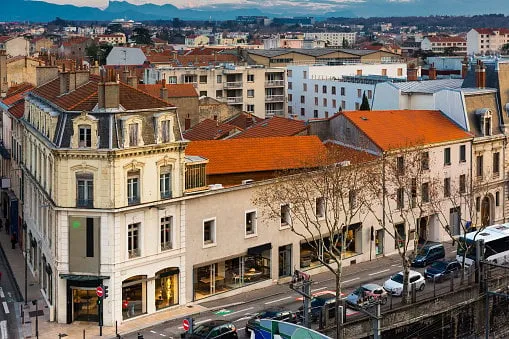 view on roof of houses in valence in france outdoors
