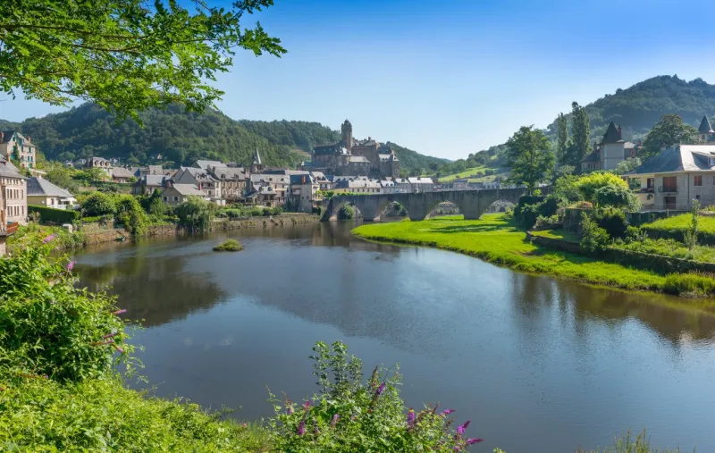 estaing medieval village, midi pyrenees region, france