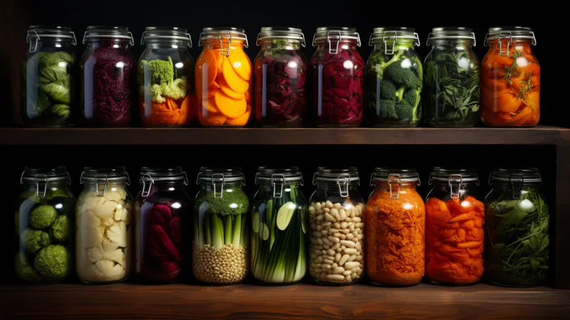 fermented vegetables in jars generative ai