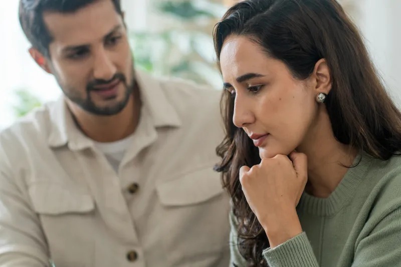 a couple struggles with mental health and frustration, but their love shines through as they support each other against emotional hardship