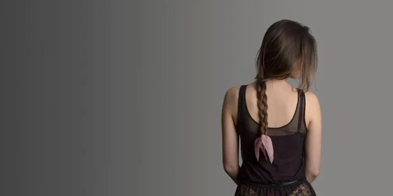 girl sitting in studio