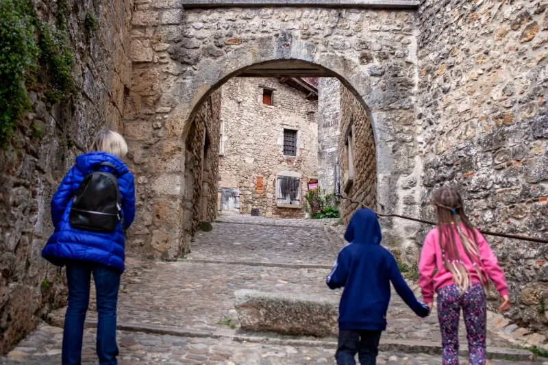 grandmother with kids explore perouges timeless charm, family travel