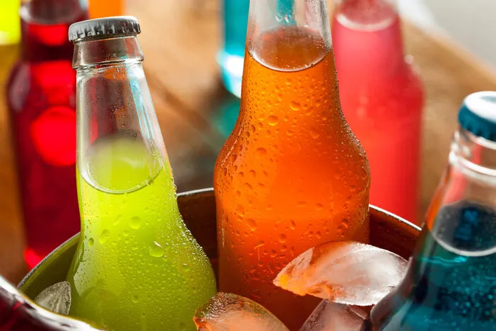 assorted organic craft sodas with cane sugar