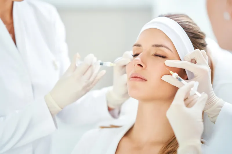 a scene of medical cosmetology treatments botox injection high quality photo