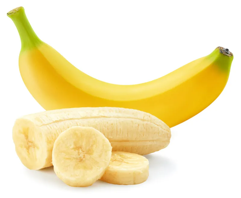 banana fruits with banana peel aisolated on white background banana with clipping path
