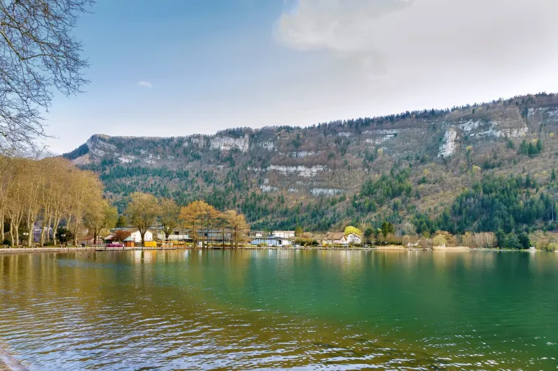nantua lake is a glacial lake in the southern foothills of the jura mountains, france