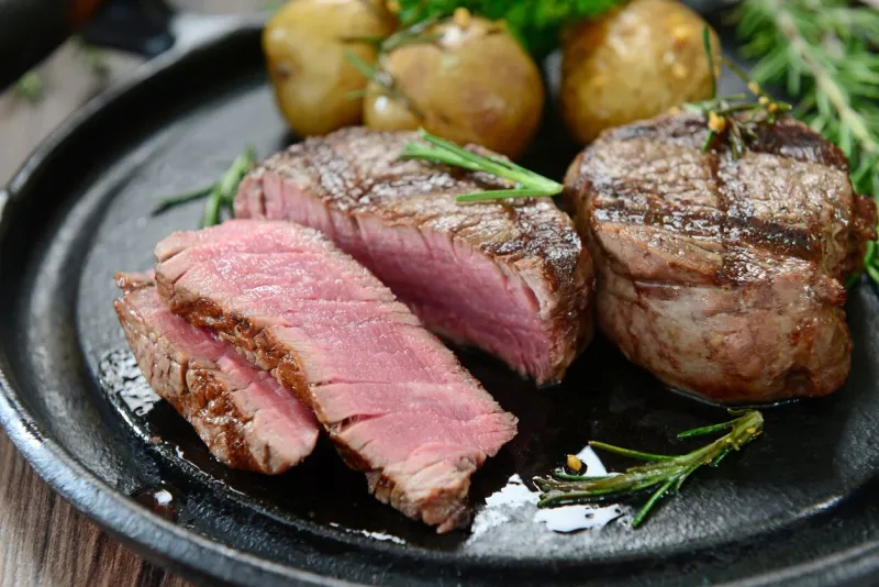 juicy filled grilled with potatoes