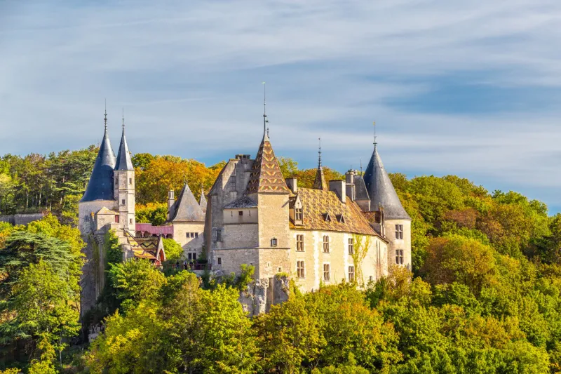15 september 2019 rochepot castle in burgundy region, france