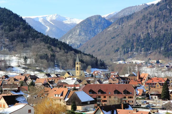 picturesque village of mountain in alsace