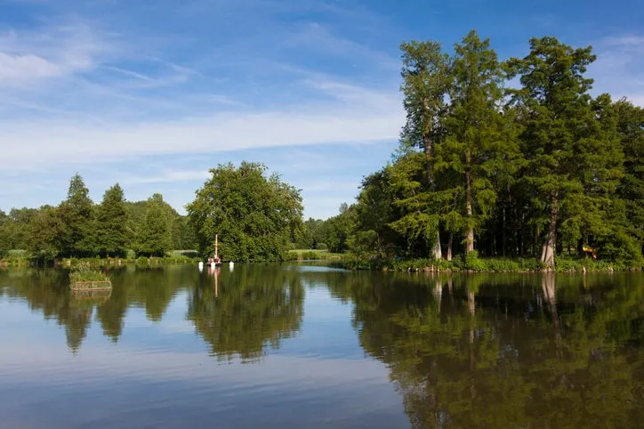 lake in the castle of chamarande, essonne, france