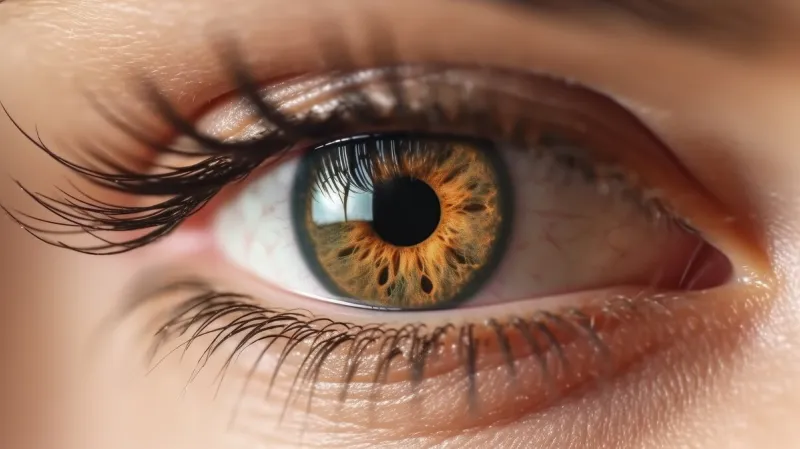 close up detail beautiful female eye macro, fashion naturel makeup