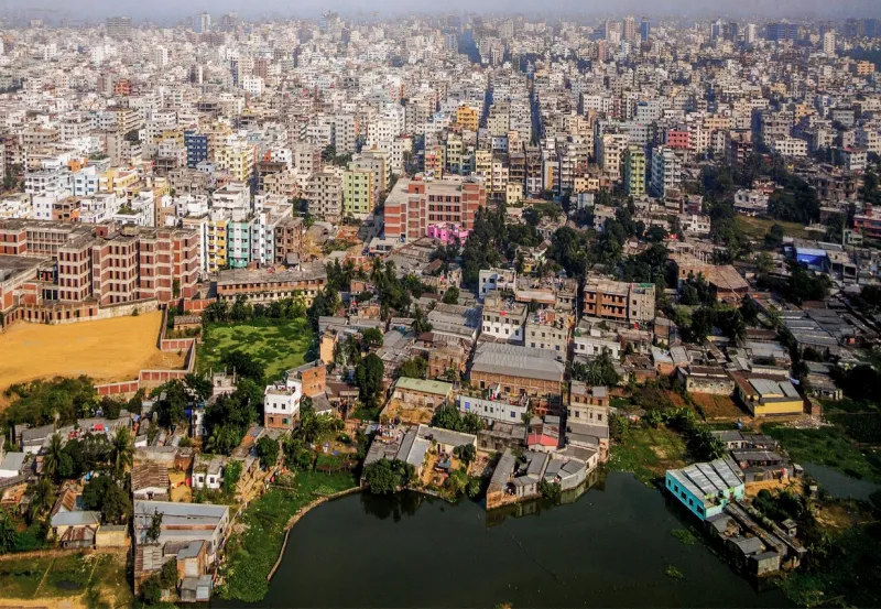 area of dhaka, the capital of bangladesh